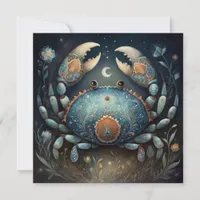 Cancer Crab Zodiac Astrology Mystical Birthday Card