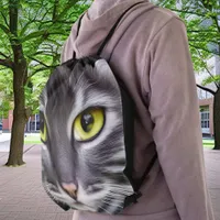 Wonderful cat in portrait  drawstring bag