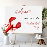 Lobster crawfish boil party red white welcome foam board