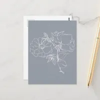 White Flower Doodle  Postcard