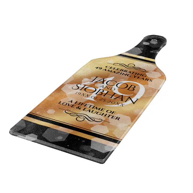 Elegant 49th Copper Wedding Anniversary Cutting Board