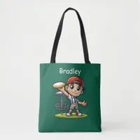 Cute Little Boy Playing Disc Golf Personalized Tote Bag