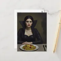 Vampire Count Woman With Spaghetti Postcard
