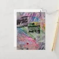 abstract collage  postcard