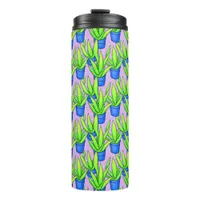 Aloe Very Plants with Purple Background Thermal Tumbler