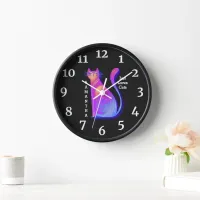 Your Name Just Love Cats Cute Cat Quote Clock