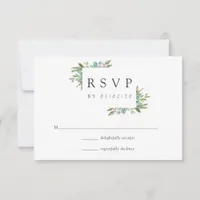 Watercolor Holly Christmas Wedding RSVP