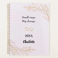 Lavender pink gold foliage motivational quote 2026 planner