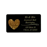 Black and Gold Classy Return Mailing Address Label