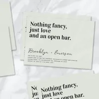 Funny Typography Sage Green Wedding Invitation