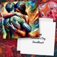 Happy Valentine's Day | Lover's Embracing  Card