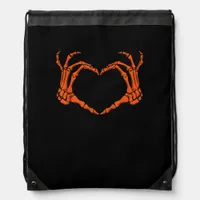 Skeleton Hand Heart Sign Costume Halloween Design Drawstring Bag