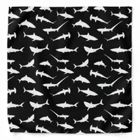 Shark Pattern Black and White Bandana