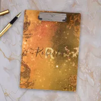 Artistic Sparkly Copper Bronze Modern Glam Chic Clipboard