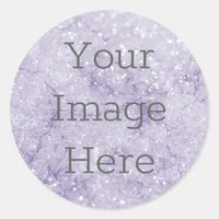 Create Your Own Pastel Lilac Purple Glitter Marble Classic Round Sticker