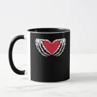 Funny Skeleton Heart Hands Classic Look Mug
