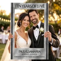 Elegant 10th Tin Wedding Anniversary Celebration Selfie Frame