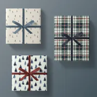 Minimal Masculine Blue Christmas Wrapping Paper