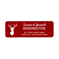 Rustic Country Red and White Deer Label