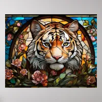 *~* AP68 Fantasy 5:4 TIGER Stained Glass Colorful Poster