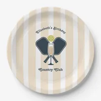Preppy Pickleball Country Club Birthday Party Paper Plates