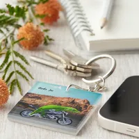 Custom Gecko Rider Joe Motorcycle Desert Highway Keychain