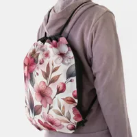 Cherry Blossom Drawstring Bag