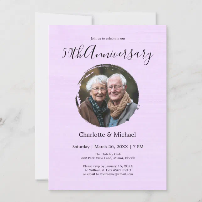 Modern Watercolor Wedding Anniversary PR Photo  Invitation