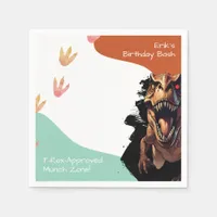 T-Rex Birthday Bash, Prehistoric Party Munch Zone Napkins