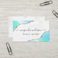 Mobile Notary Marble Agate Business Card