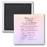 Trust in the Lord Bible Verse Floral Watercolor Magnet