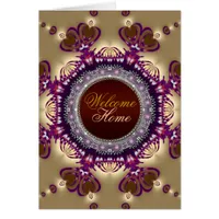 Welcome Home Gold Satin Twin Hearts Card