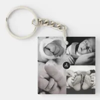 Baby Photo Initial Name Date of Birth Keychain