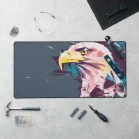 Geometric Bald Eagle Desk Mat