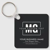 Black Modern Monogram Logo Promotional Business Keychain