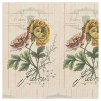 Vintage French Flowers Digital Art Fabric