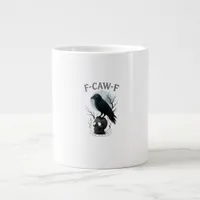 Gothic Crow F-Caw-F Raven Skull Moon Halloween Giant Coffee Mug