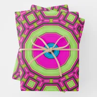 Pink Green Blue Abstract Wrapping Paper Sheets