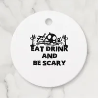 Eat Drink And Be Scary Funny Design Creative Graph Favor Tags
