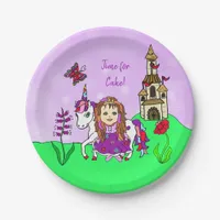 Personalized Princess and Unicorn Birthday Party Paper Plates