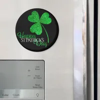 Green Glitter Shamrock Happy St Patrick’s Day  T-S Magnet