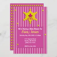 Yellow Stars & Pacifier Baby Girl Shower Invitation