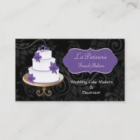 purple Wedding Cake makers business Cards