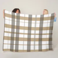 Brown Earth Tones  plaid Fleece Blanket