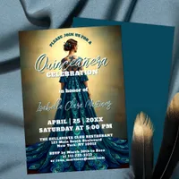 Elegant Peacock Dress Quinceañera Celebration  Invitation