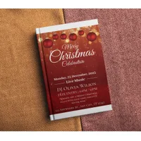 Red Elegant Merry Christmas Party Invitation