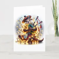 Adorable Cute Scottish Otter Christmas Card