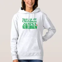 Sarcastic Christmas Hoodie with Santa Hat & Quote