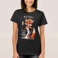 Elegant Foxy 50th Birthday Party Black Fox T-Shirt