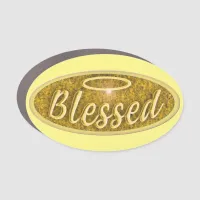 Blessed Shiny Nostalgia Halo Slogan Retro Fun Car Magnet